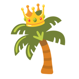 crown and palm tree