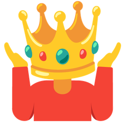 crown and person shrugging