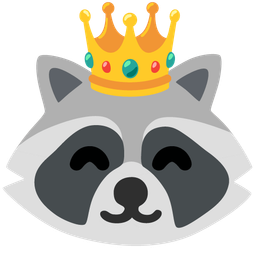 crown and raccoon