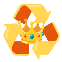 crown and recycling symbol