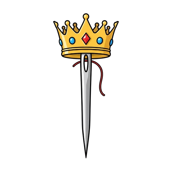 Crown and Sewing needle