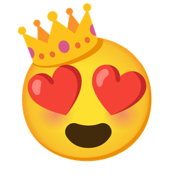 Crown and Smiling face with heart-eyes