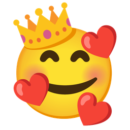 Crown and Smiling face with hearts