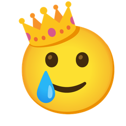 Crown and Smiling face with tear