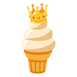 crown and soft ice cream