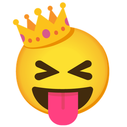 Crown and Squinting face with tongue