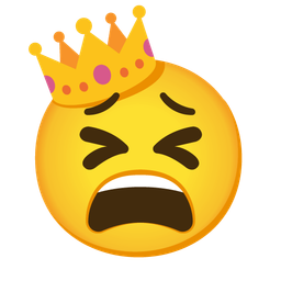 crown and tired face