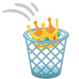 crown and wastebasket