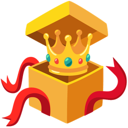 crown and wrapped gift