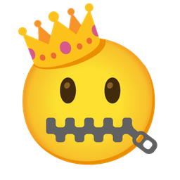 crown and zipper-mouth face