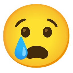 Crying face and Anguished face
