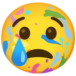 Crying face and Artist palette