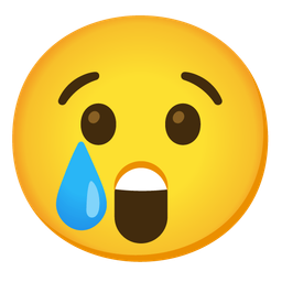 Crying face and Astonished face