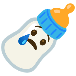 Crying face and Baby bottle