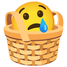 Crying face and Basket