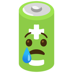 Crying face and Battery