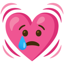 Crying face and Beating heart