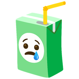 Crying face and Beverage box