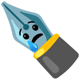 Crying face and Black nib
