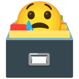 Crying face and Card file box