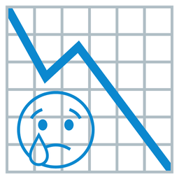 Crying face and Chart decreasing