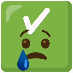 Crying face and Check mark button