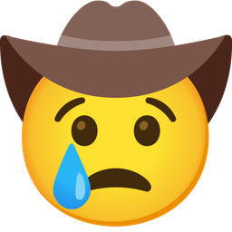 Crying face and Cowboy hat face