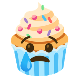 Crying face and Cupcake