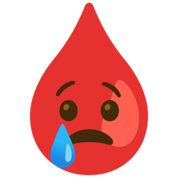 Crying face and Drop of blood