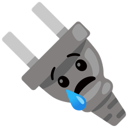 Crying face and Electric plug