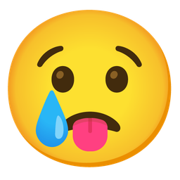 Crying face and Face with tongue
