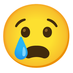 Crying face and Frowning face with open mouth