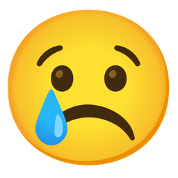 Crying face and Frowning face