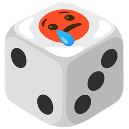 Crying face and Game die