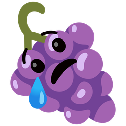 Crying face and Grapes
