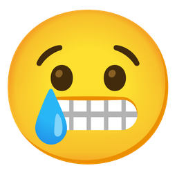 Crying face and Grimacing face