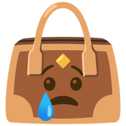 Crying face and Handbag