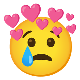 Crying face and Heart with arrow