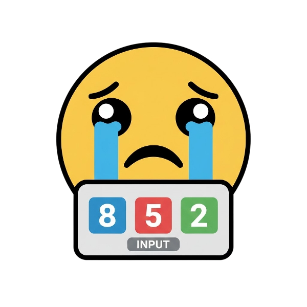 Crying face and Input numbers