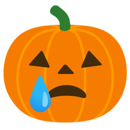 Crying face and Jack-o-lantern