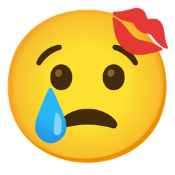Crying face and Kiss mark
