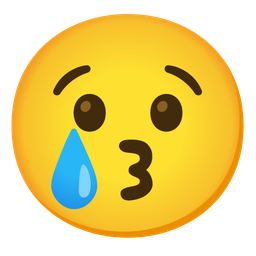 Crying face and Kissing face with smiling eyes