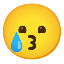 Crying face and Kissing face