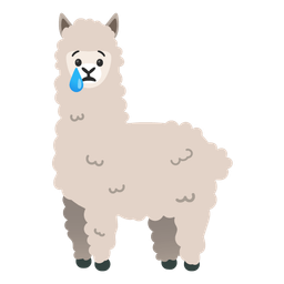Crying face and Llama