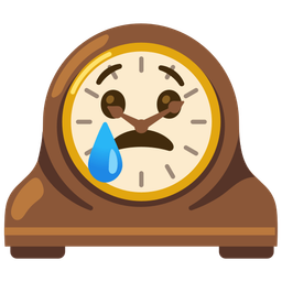 Crying face and Mantelpiece clock