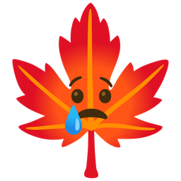 Crying face and Maple leaf