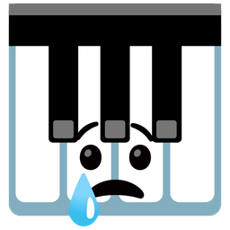 Crying face and Musical keyboard