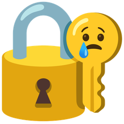 Crying face and Old key