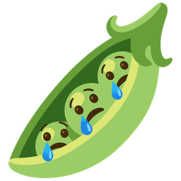 Crying face and Pea pod