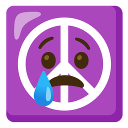 Crying face and Peace symbol